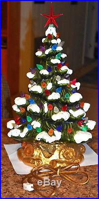 Vintage Ceramic 19 Christmas Tree Light, Lamp, Snow Tipped Branches, Music Box