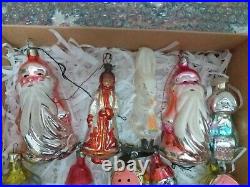 10 Vintage Russian Glass USSR Christmas Xmas Ornament Tree Decoration Figurines
