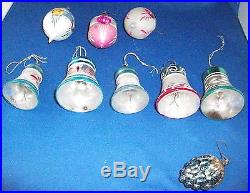 100 Christmas Tree Glass Ornaments Indent Hand blown & bell shape round VINTAGE