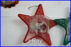 11 Vintage Christmas Bird Cage & Star Spinner Twinkler Christmas Tree Ornaments