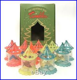 11 Vintage Christmas Tree Twinkler Bird Cage Spinner Ornaments with Box