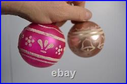 11 Vintage Shiny Brite Glass Christmas Tree Ornaments MCM Large Balls Decor
