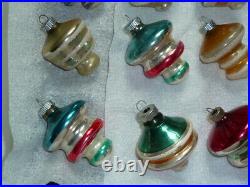 12 Used Vtg Shiny Brite Atomic, Ufo, Top Mercury Glass X-mas Tree Ornaments