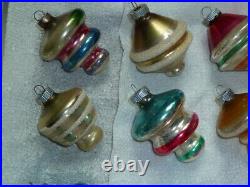 12 Used Vtg Shiny Brite Atomic, Ufo, Top Mercury Glass X-mas Tree Ornaments