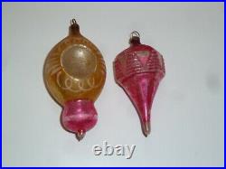 (12) Vintage Antique X-mas Tree Ornaments Parachute, Nipple, Triple Indent