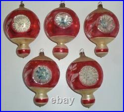 (12) Vintage Antique X-mas Tree Ornaments Parachute, Nipple, Triple Indent