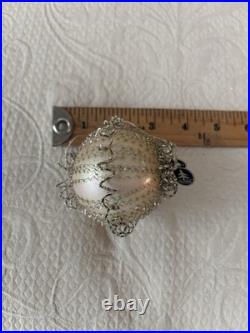 12 Vintage Austria Christmas Glass Ornament With Wire Org Label & Box