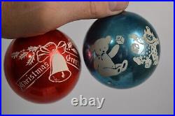 12 Vintage Glass Ornaments Circus Clown Noel Reindeer USA St Nick Christmas Tree