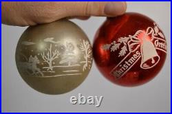 12 Vintage Glass Ornaments Circus Clown Noel Reindeer USA St Nick Christmas Tree