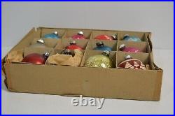 12 Vintage Glass Ornaments Circus Clown Noel Reindeer USA St Nick Christmas Tree