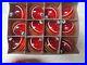12 Vintage PREMIER Matching Red Unsilvered Glass Christmas Ornaments in Orig Box