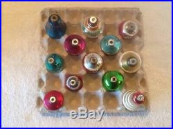 12 Vtg Shiny Brite Ufotoplanterntree Indents 3.5-2.5 Christmas Ornaments