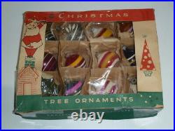 12 Vtg X-mas Tree Glass Ornaments World War Ww II Era Unsilvered Mica Tinsel