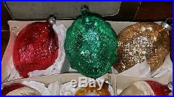 12 West Germany Vintage Christmas Ornaments Blown Glass Tree Santas teapot elf