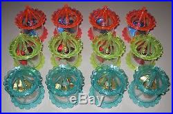 12 vintage CHRISTMAS TREE TWINKLER spinning ornament IN BOX birdcage carousel