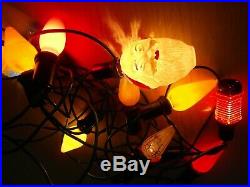 12x GLASS OLIVE CONE VINTAGE RETRO PERIOD CHRISTMAS XMAS FAIRY TREE LIGHTS F30