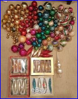142 Vintage Christmas Ornaments lot tree topper bulbs glass Germany Shiny Brite