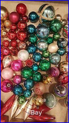 142 Vintage Christmas Ornaments lot tree topper bulbs glass Germany Shiny Brite