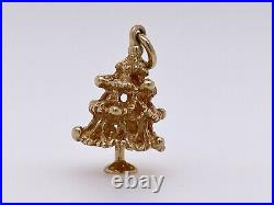 14k Yellow Gold 3d Vintage Christmas Tree Charm