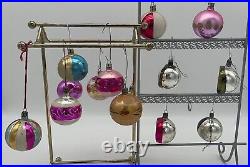 14x mismatched colours Christmas tree glass ornaments Indented Ornaments