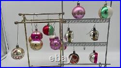 14x mismatched colours Christmas tree glass ornaments Indented Ornaments