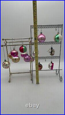 14x mismatched colours Christmas tree glass ornaments Indented Ornaments