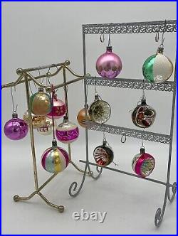 14x mismatched colours Christmas tree glass ornaments Indented Ornaments