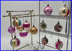 14x mismatched colours Christmas tree glass ornaments Indented Ornaments