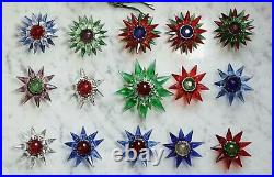 15 Old Matchless glass Stars, christmas tree lights, ca. 1930 (# 13810)