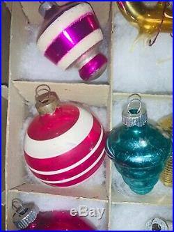 15 Shiny Brite, West Germany, Poland, Vintage Christmas Ornaments Mica Stencil