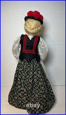 15' Vintage Black Forest Girl Xmas Tree Topper (Red Pom-Pom Hat) Germany