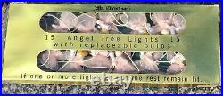 15 Vintage Christmas Tree PINK Tulle Chenille Angels Lights in Box