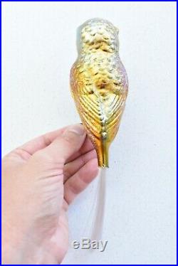 15 Vintage Owl Bird Clip On With Tail Christmas Tree Decorations Ornaments Glass
