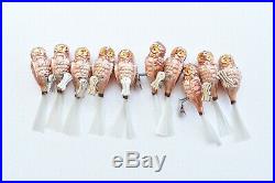 15 Vintage Owl Bird Clip On With Tail Christmas Tree Decorations Ornaments Glass