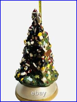 16 Ceramic lighted penguin Christmas tree. Clay Magic VTG READ