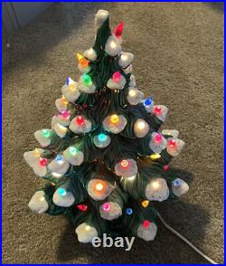 16 Vintage 1978 MB Ceramic Illuminated Christmas Tree with Base Incomplete
