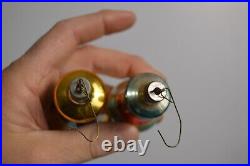 16 Vintage Shiny Brite Striped Glass Bells Christmas Tree Ornaments MCM Lot