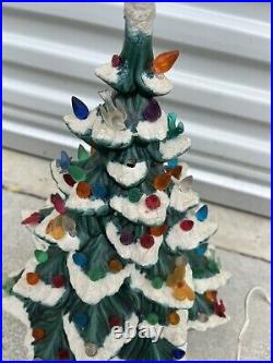 16 Vtg ceramic Christmas tree frocked working