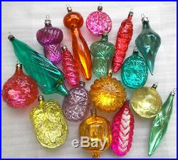 17 Vintage USSR Russian Silver Glass Christmas Ornaments Xmas Tree Decorations