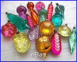 17 Vintage USSR Russian Silver Glass Christmas Ornaments Xmas Tree Decorations