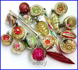 18 Vintage Ukrainian Glass Christmas Ussr Ornaments Fir Tree Decorations Old Set