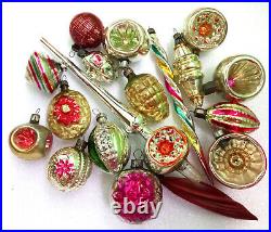 18 Vintage Ukrainian Glass Christmas Ussr Ornaments Fir Tree Decorations Old Set