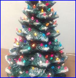 18 tall Byron Mold Christmas Tree 1972 base Light up 1970s ceramic vintage