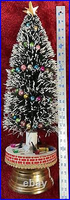 19 Vintage 1950s Musical Christmas Tree Bottle Brush Sisal Snow Balls Working