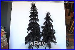 1920's Style Vintage Ostrich Feather Christmas Tree 36'' Real Black Ostrich 3ft