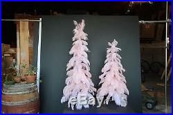 1920's Style Vintage Ostrich Feather Christmas Tree 36'' Real Pink Ostrich 3ft