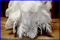 1920's Style Vintage Ostrich Feather Christmas Tree 4' Real Fluffy White Ostrich