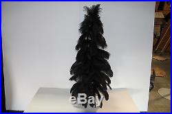 1920's Style Vintage Ostrich Feather Christmas Tree 48'' Real Black Ostrich 4ft