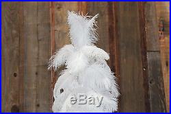 1920's Style Vintage Ostrich Feather Christmas Tree 5' Real Fluffy White Ostrich