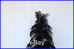 1920's Style Vintage Ostrich Feather Christmas Tree 60'' Real Black Ostrich 5ft